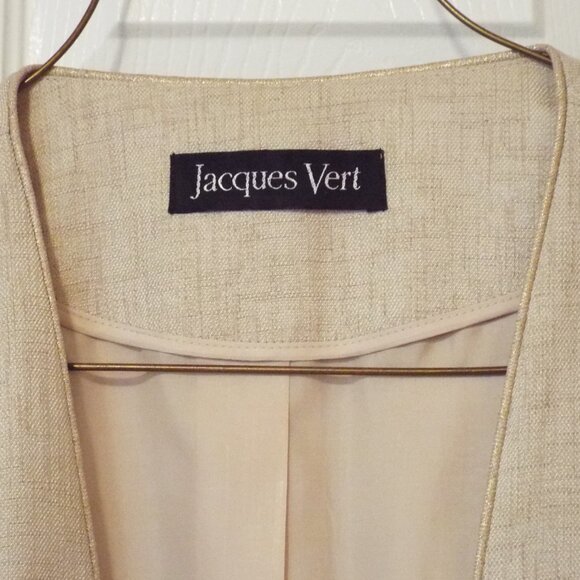 Jacques Vert Women 2-pc. Set ~ Jacket and Pants ~ Ivory and Gold ~ Sz. XL (16) ~ - Picture 4 of 4